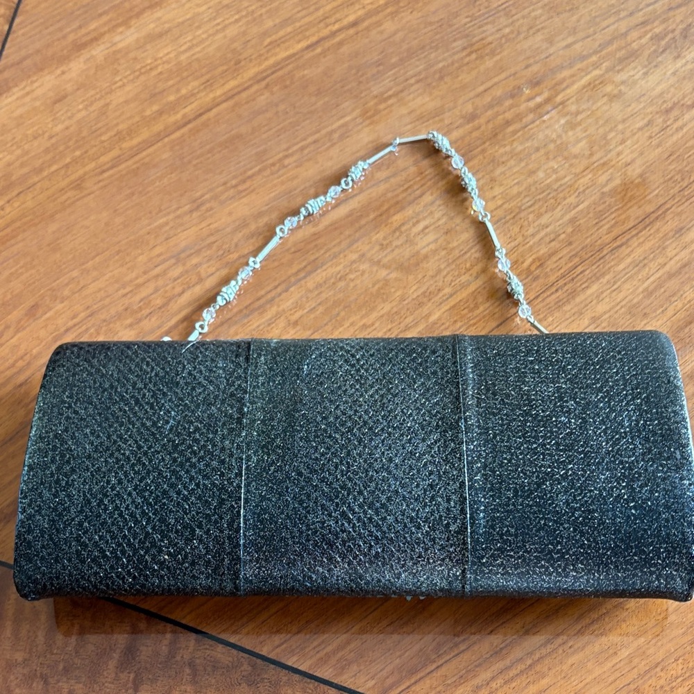 St. John Collection Black Textured Clutch